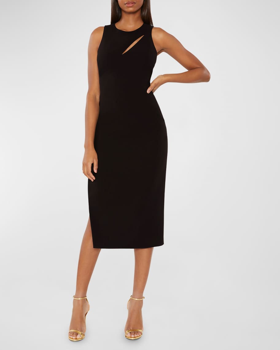 Likely Liza Sleeveless Cutout Midi Slit Dress | Neiman Marcus