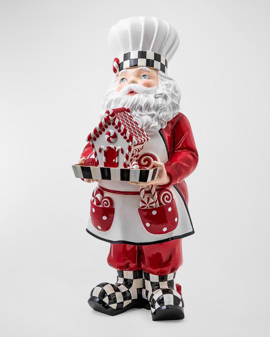 MacKenzie-Childs Peppermint Chef Santa Christmas Figure | Neiman Marcus