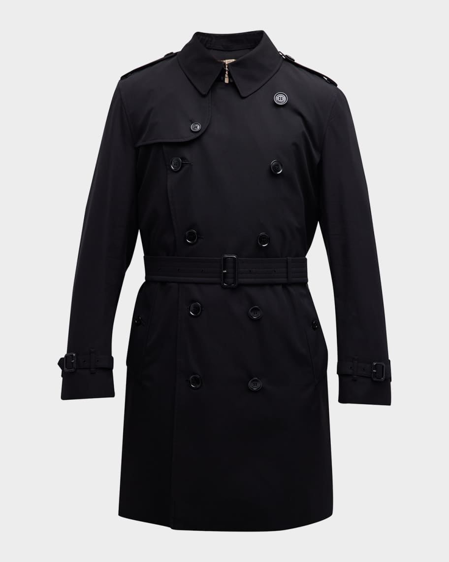 Burberry Men's Kensington Gabardine Trench Coat | Neiman Marcus