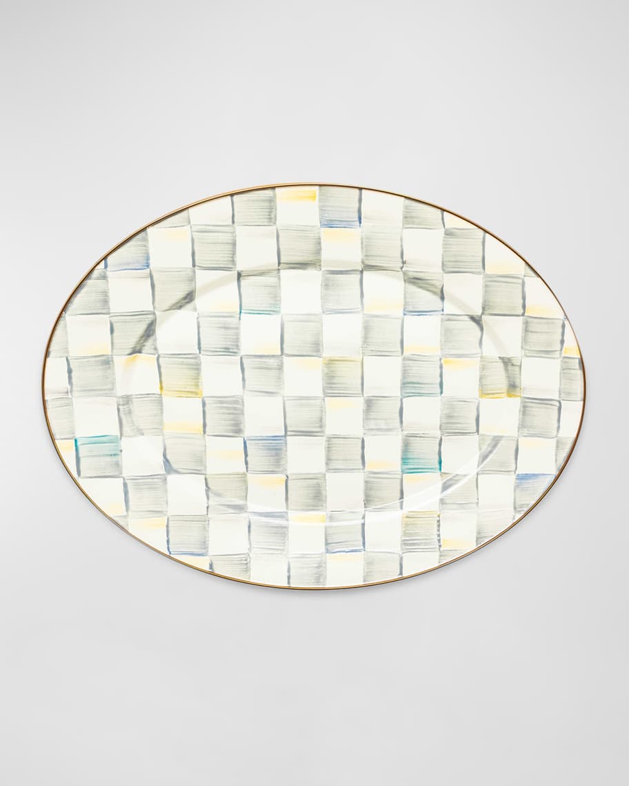 MacKenzie-Childs Sterling Check Enamel Oval Platter, Medium