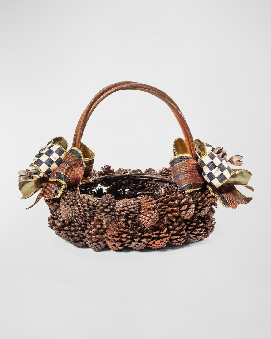MacKenzieChilds Natural Pinecone Basket Neiman Marcus