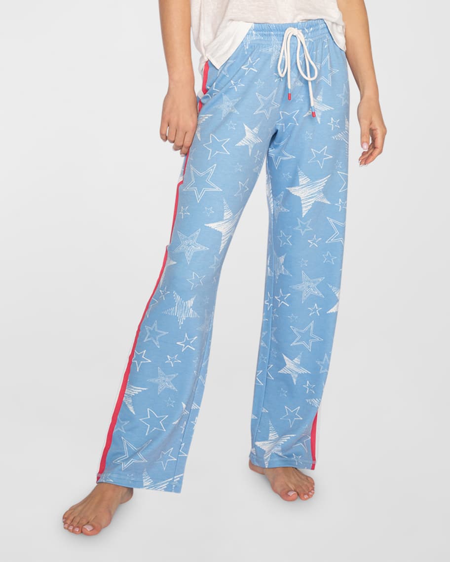 PJ Salvage Star Spangled Straight-Leg Lounge Pants | Neiman