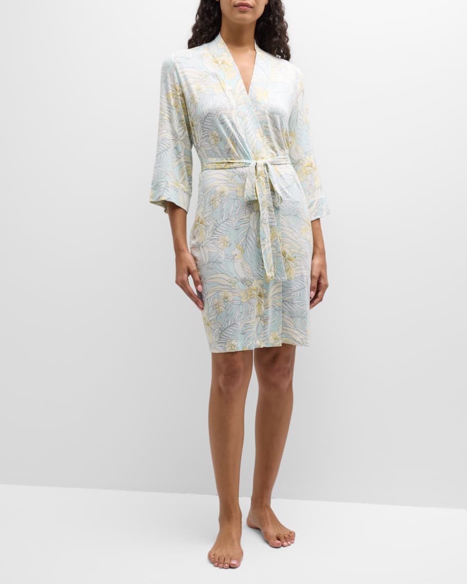 PJ Salvage Cocktail Hour BotanicalPrint Robe Neiman Marcus