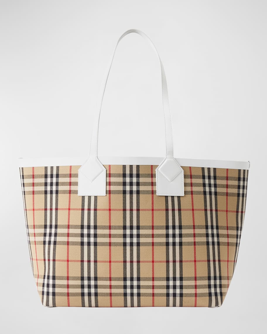 Burberry London Check Canvas Tote Bag Neiman Marcus