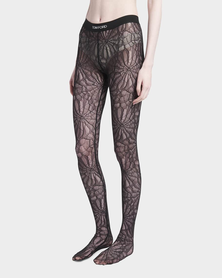 TOM FORD Circle Lace Footed Tights