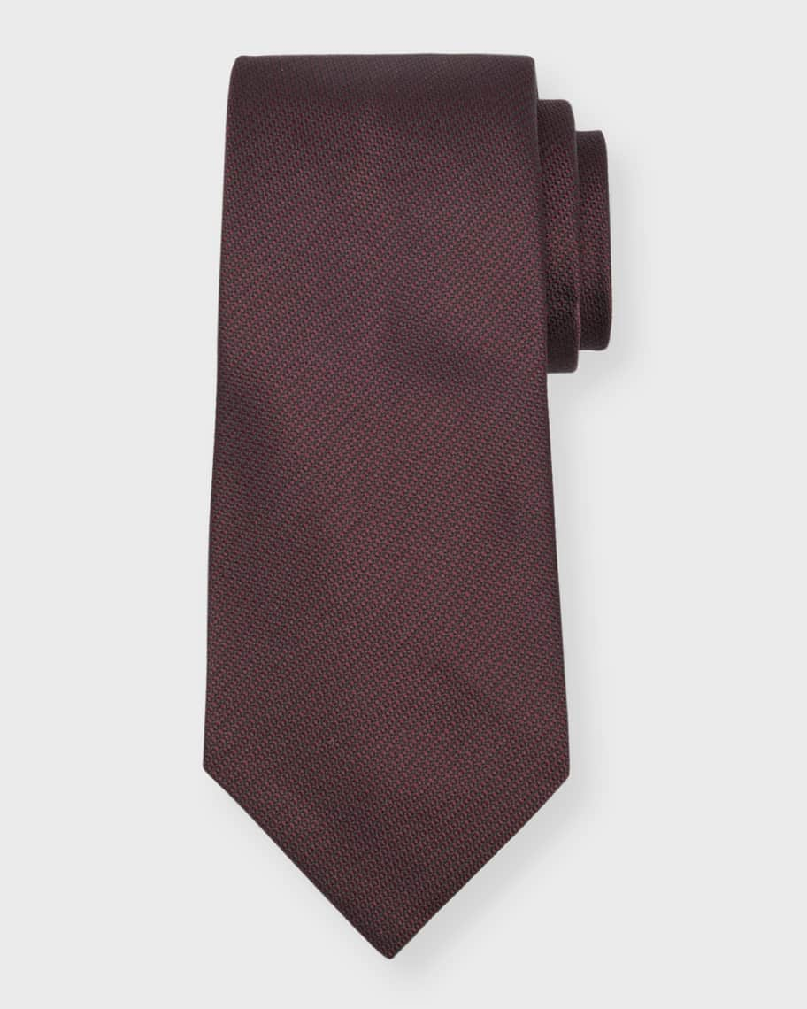 Louis Vuitton Silk Stripe Burgundy Tie - Vintage Lux