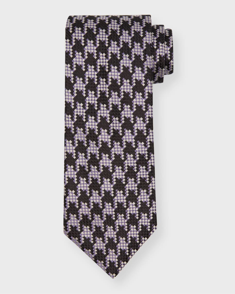 TOM FORD Men's Exploded Houndstooth Silk Tie | Neiman Marcus
