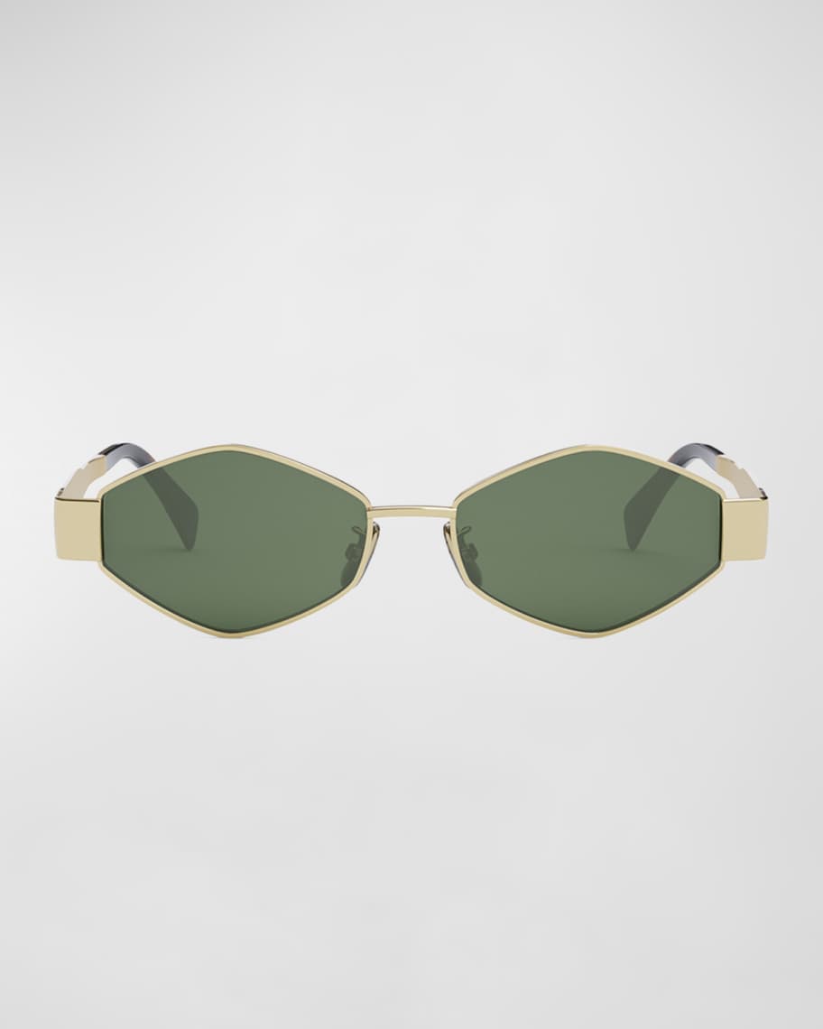 Celine Triomphe Round Metal & Acetate Sunglasses | Neiman Marcus