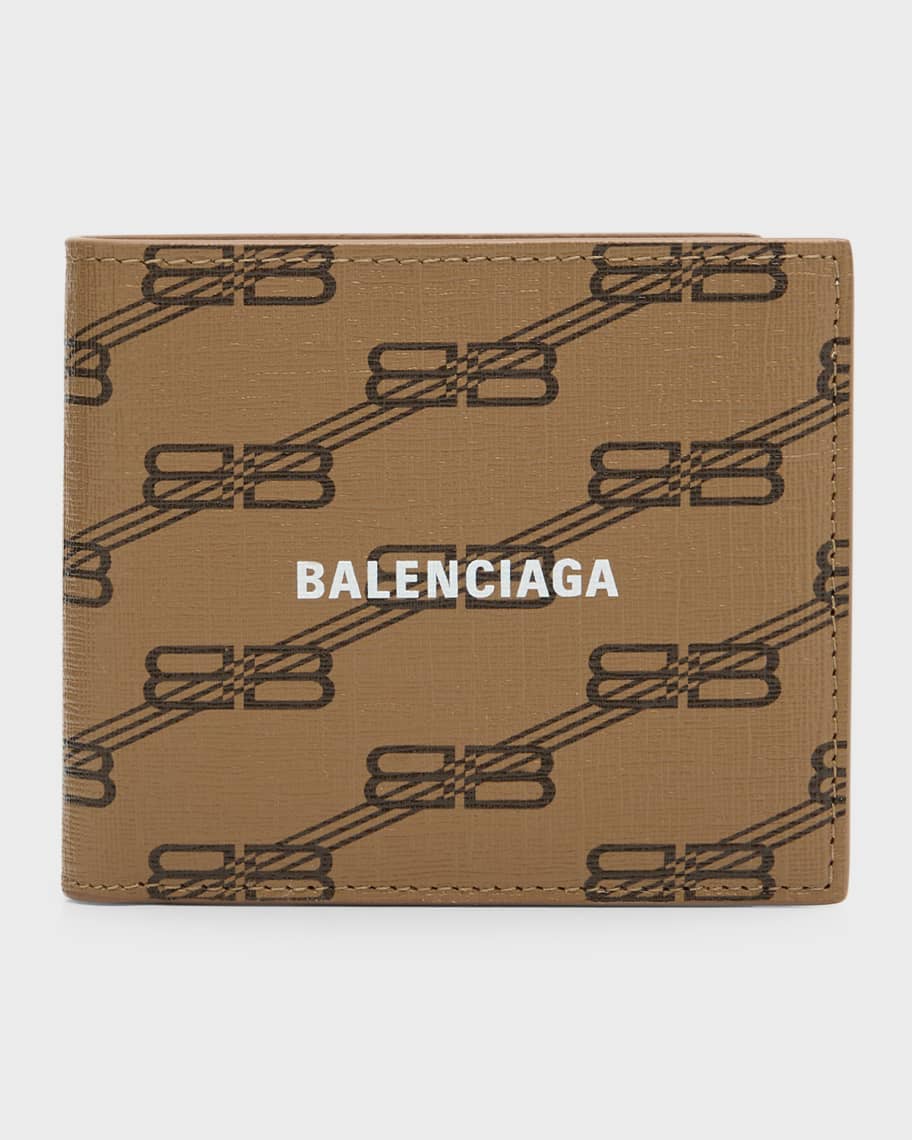 Balenciaga Men's Signature Square Folded Wallet BB Monogram Coated