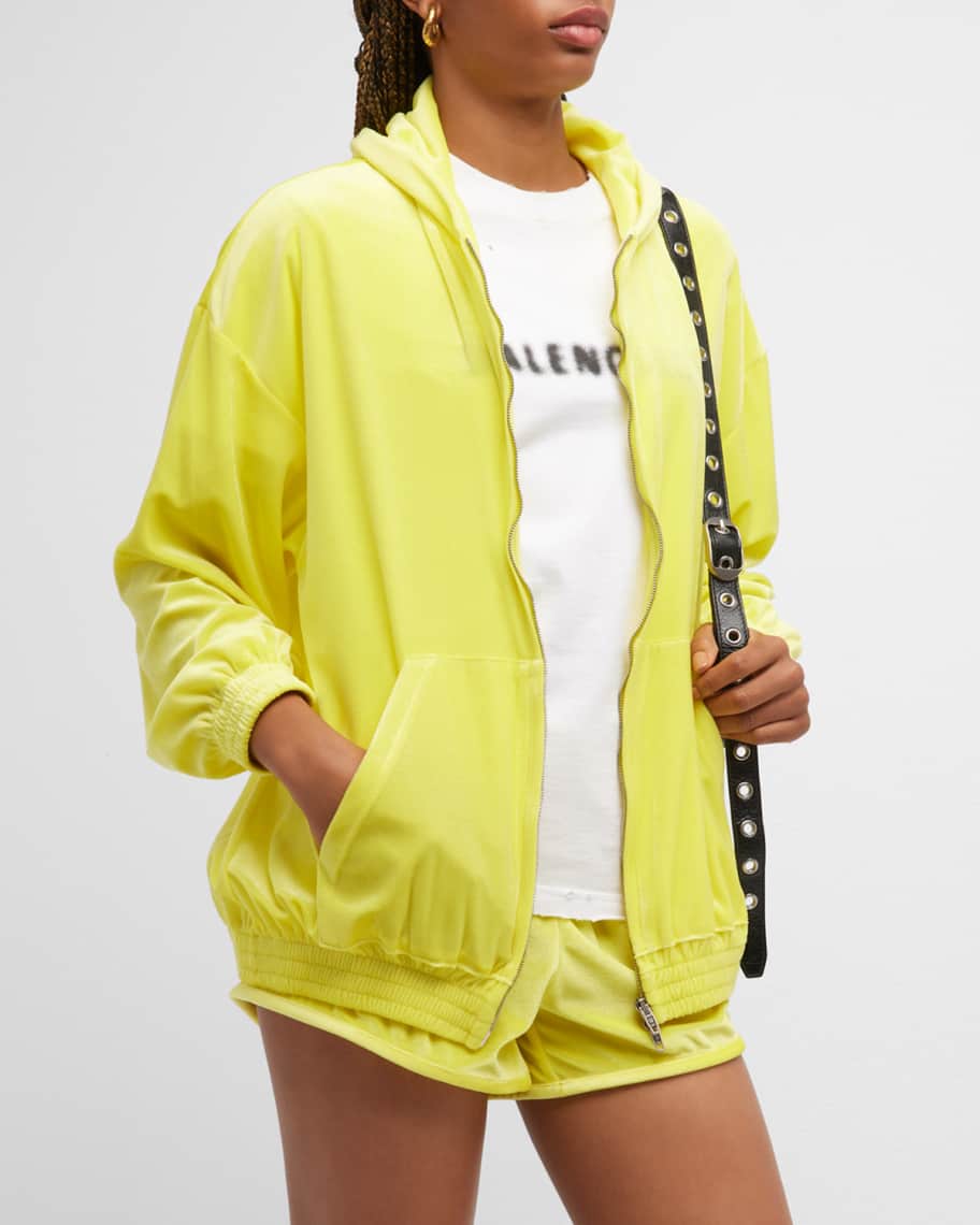 Balenciaga Men's Velvet Zip Hoodie | Neiman Marcus