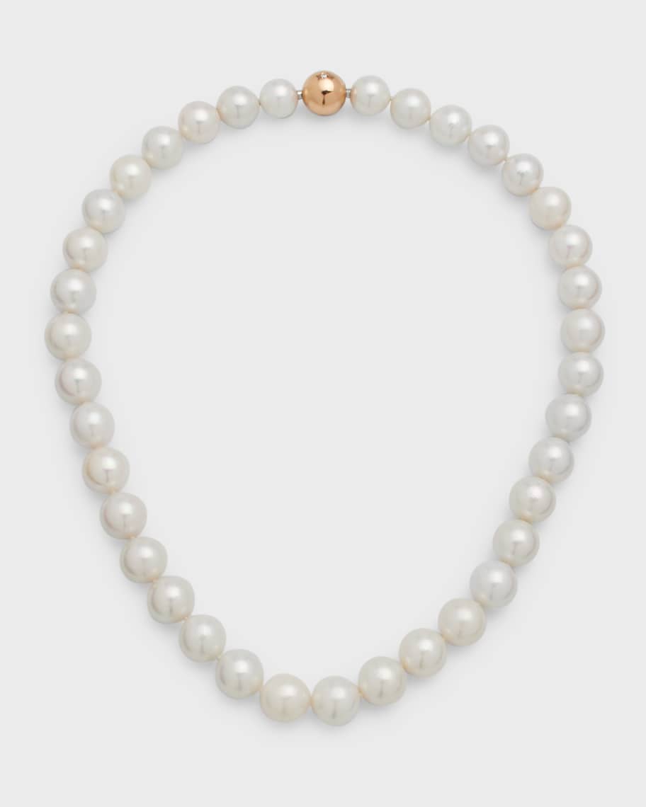 Pranella Imelda Freshwater Pearl Short Necklace with Evil Eye Pendant Pearl/Gold main image 1