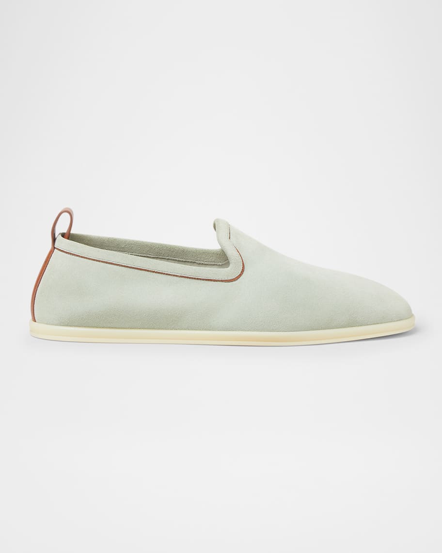 Loro Piana Men's Venice Walk Suede Loafers | Neiman Marcus