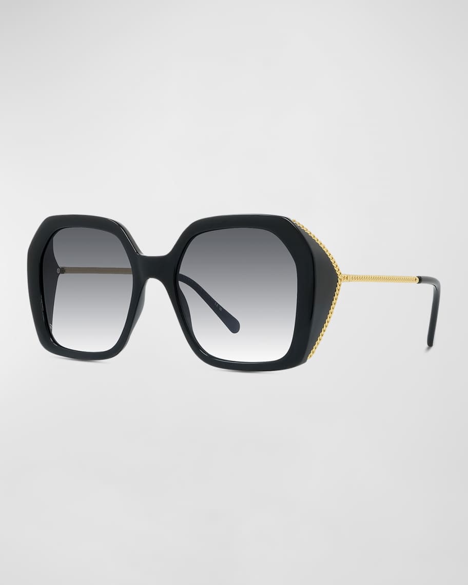 Stella McCartney Eyewear chain-link rectangle-frame Sunglasses