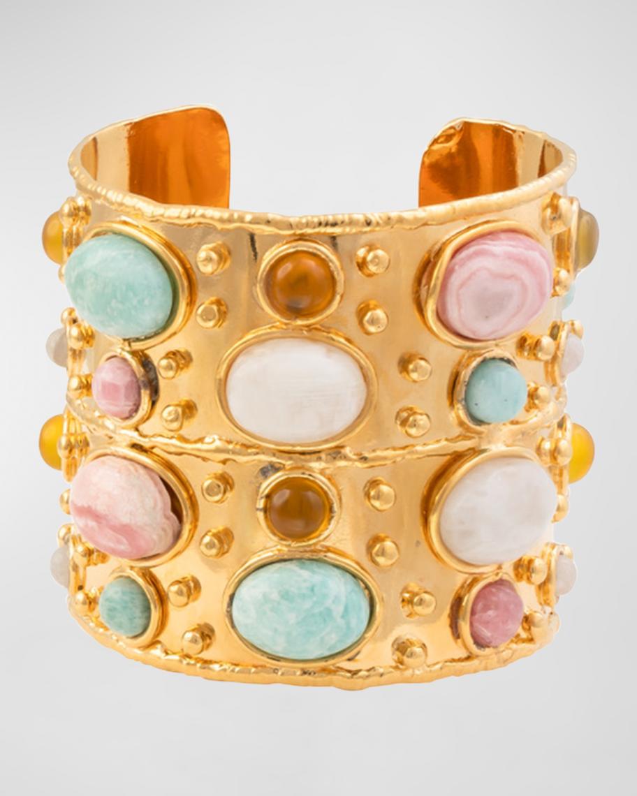 Bracelet Bleu Byzance Satellite - Bronze émaillé, Longueur 19-20 Cm, Style Bohème