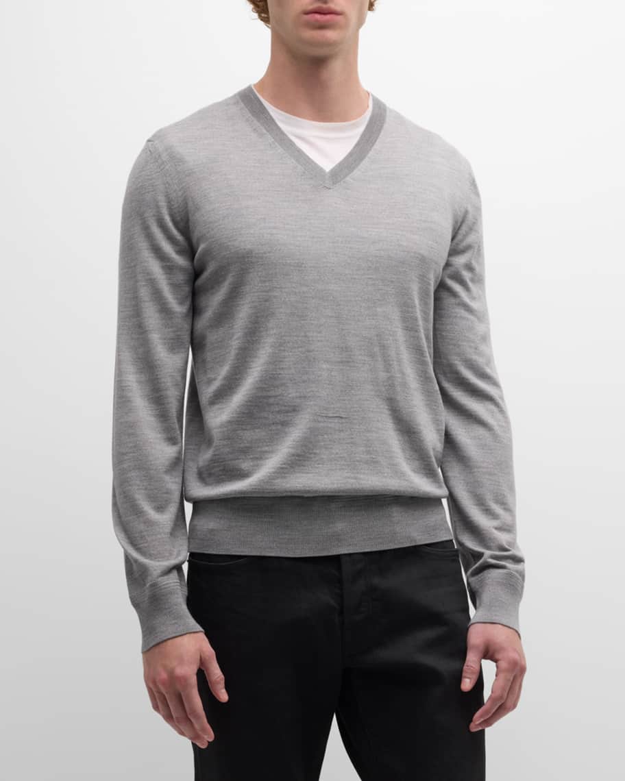 TOM FORD Men's Merino Wool V-Neck Sweater | Neiman Marcus