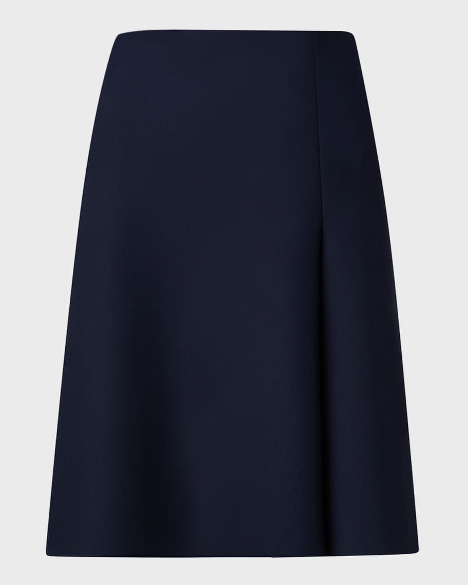 Image 1 of 5: Techno Neoprene Skirt with Asymmetrical Zip-Front Slit