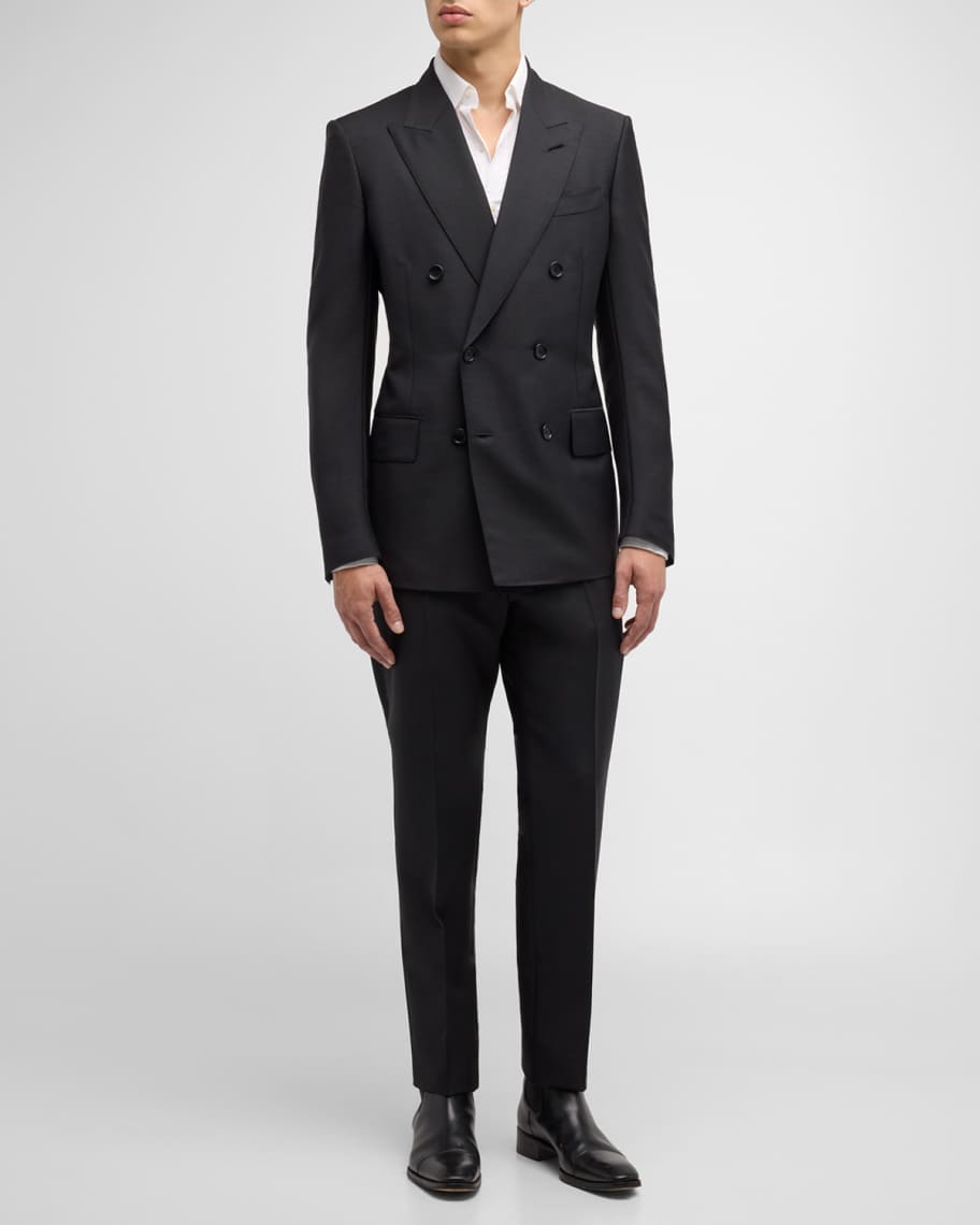 TOM FORD Men's Atticus Double-Breasted Solid Suit | Neiman Marcus