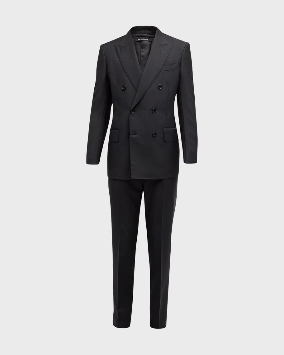 TOM FORD Men's Atticus Double-Breasted Solid Suit | Neiman Marcus