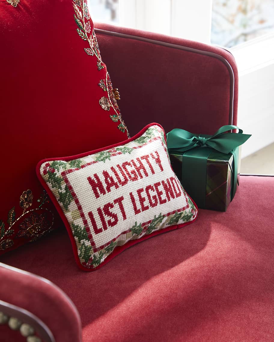 C & F Enterprises Nice Naughty I Tried Needlepoint Christmas Pillow