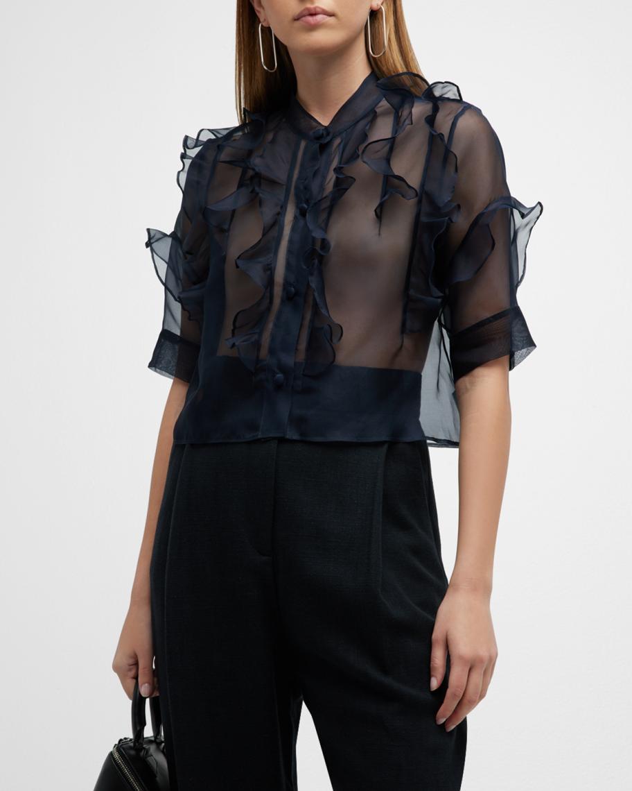 TWP Libby Ruffle Silk Top | Neiman Marcus