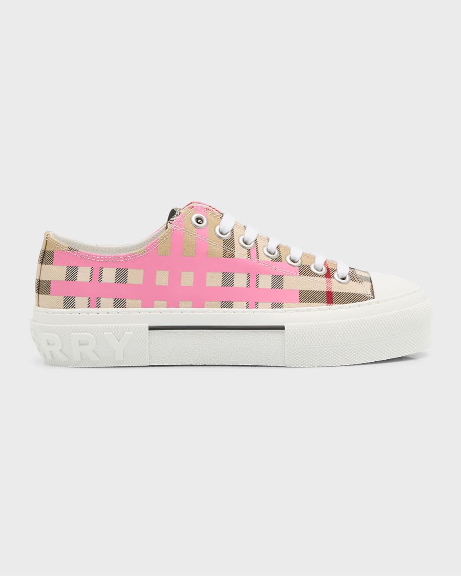 Burberry Jack Check Low Top Sneakers Neiman Marcus