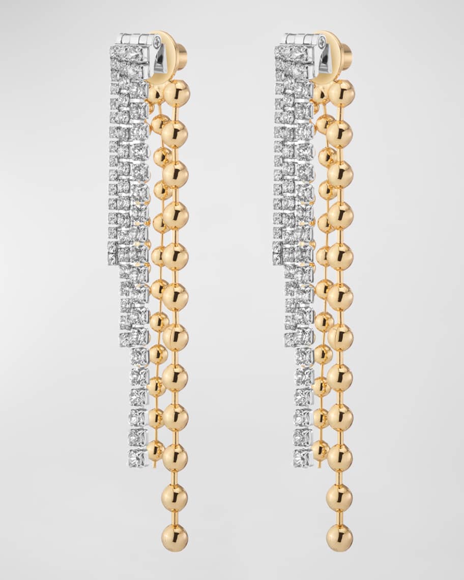 Image 1 of 3: Zelda Gold Ball and Crystal Waterfall Earrings