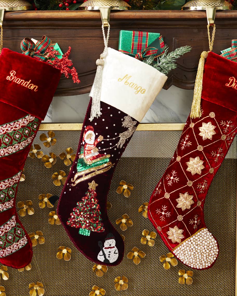Sudha Pennathur Christmas Scene Stocking Neiman Marcus