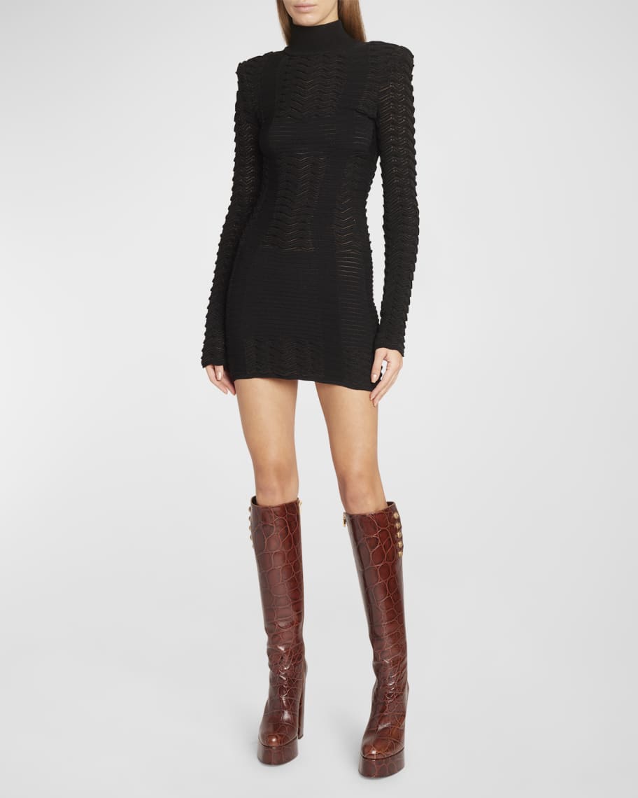 balmain logo mini dress Balmain Embroidered Bandeau Minidress