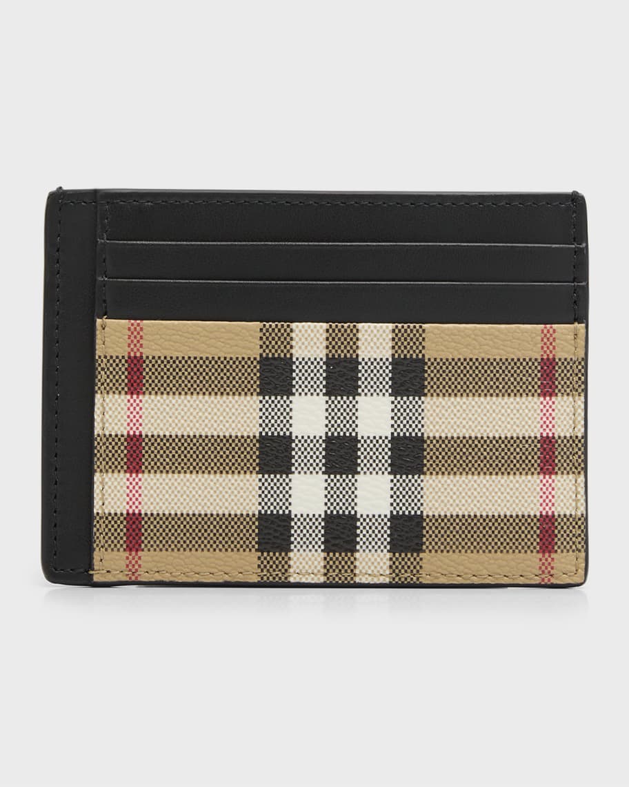 BURBERRY London Check Money Clip Card Case Navy/Black