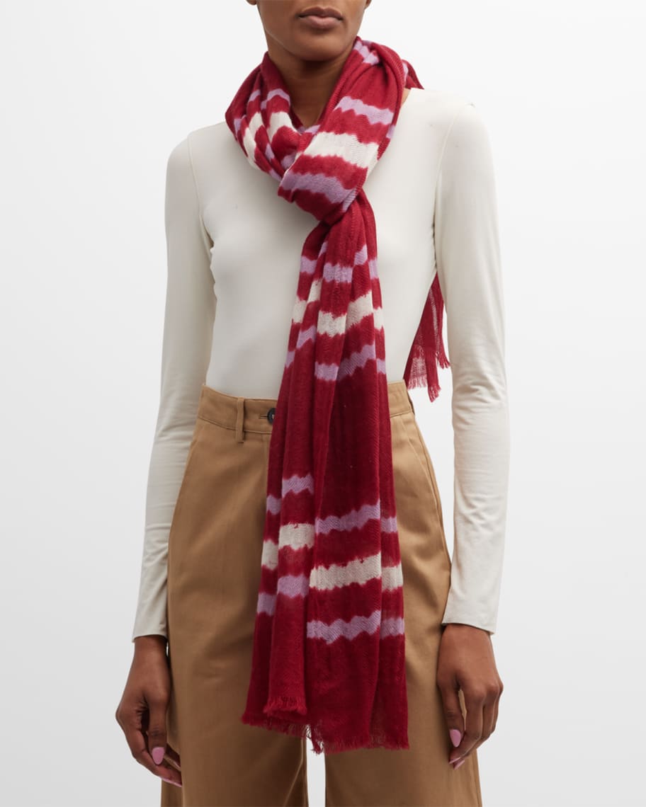 Bajra Striped Wool-Silk Scarf | Neiman Marcus