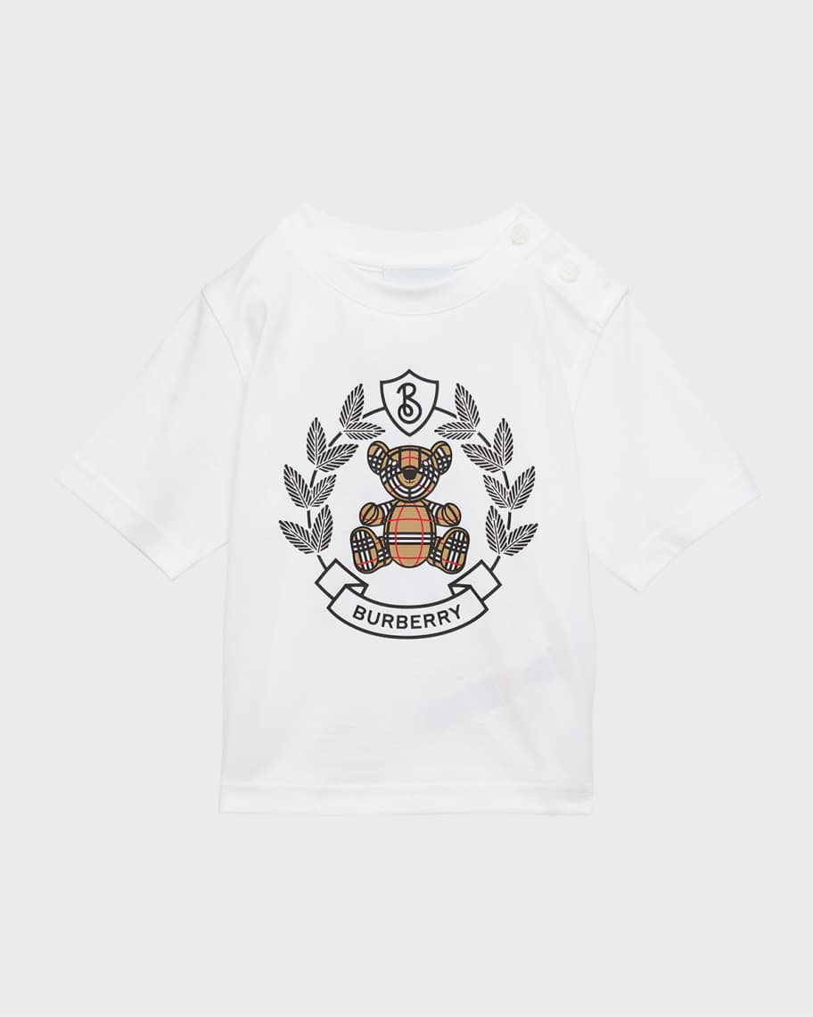 Burberry Kid's Cedar Teddy & Oak Leaf Crest T-Shirt, Size 6M-2