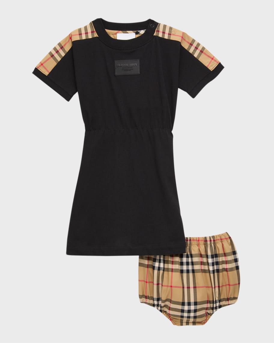 Burberry Girl's Tammy Bear-Print A-Line Dress, Size Newborn-18M