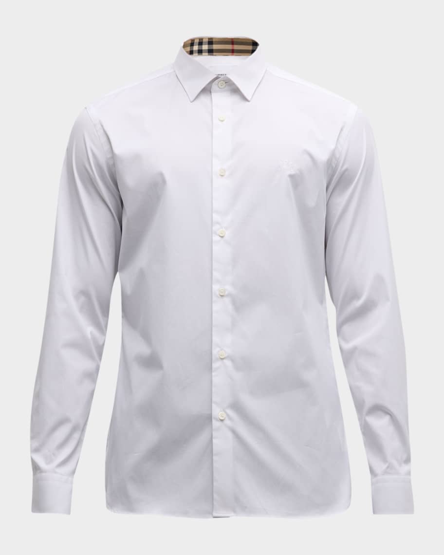 Burberry white shirt men sales