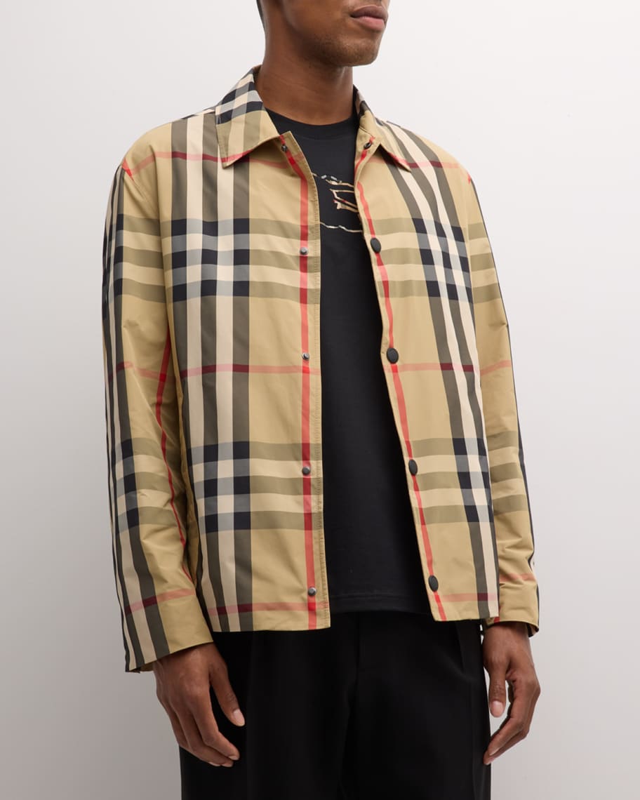 Burberry Men's Sussex Check Coach Jacket | Neiman Marcus