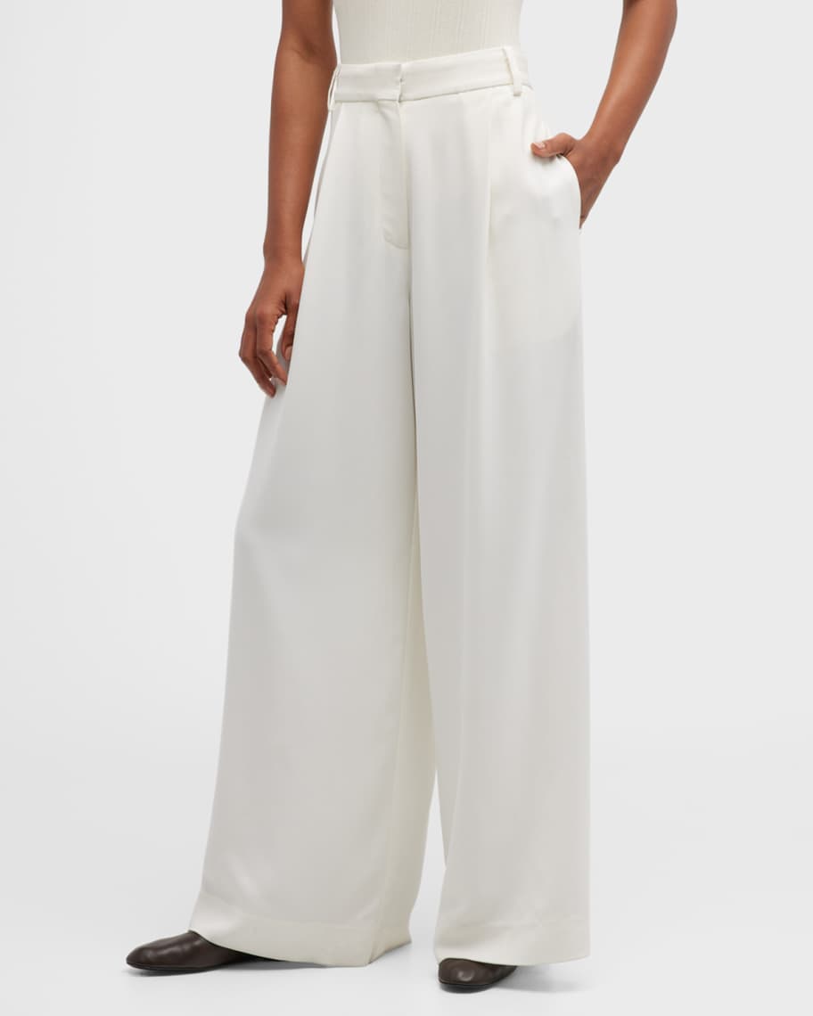 Co Pleated Wide-Leg Trousers | Neiman Marcus