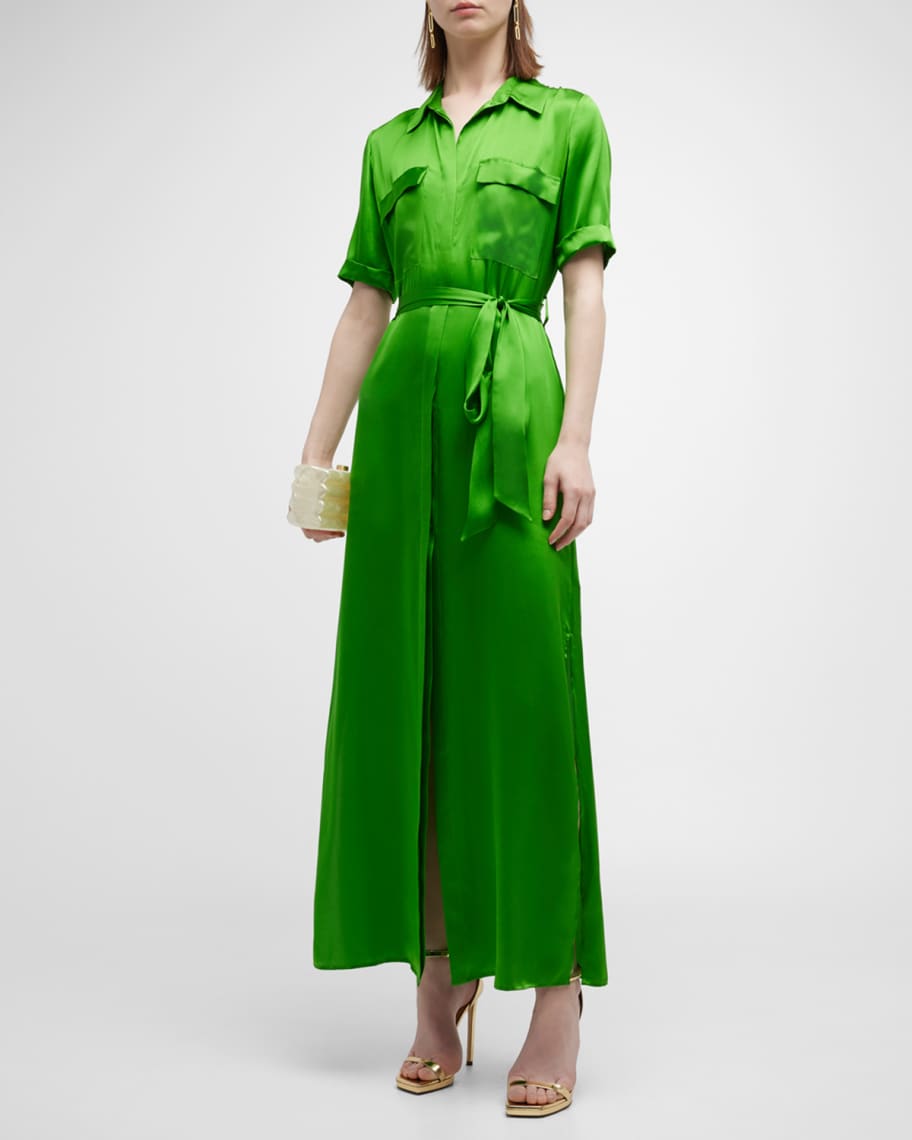 Louis Vuitton Oversized Belt Shirt Dress , Green, 40