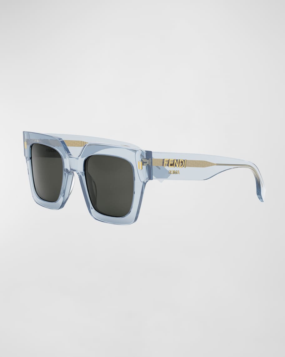 Fendi Fendi Roma Blue Square Acetate Sunglasses | Neiman Marcus