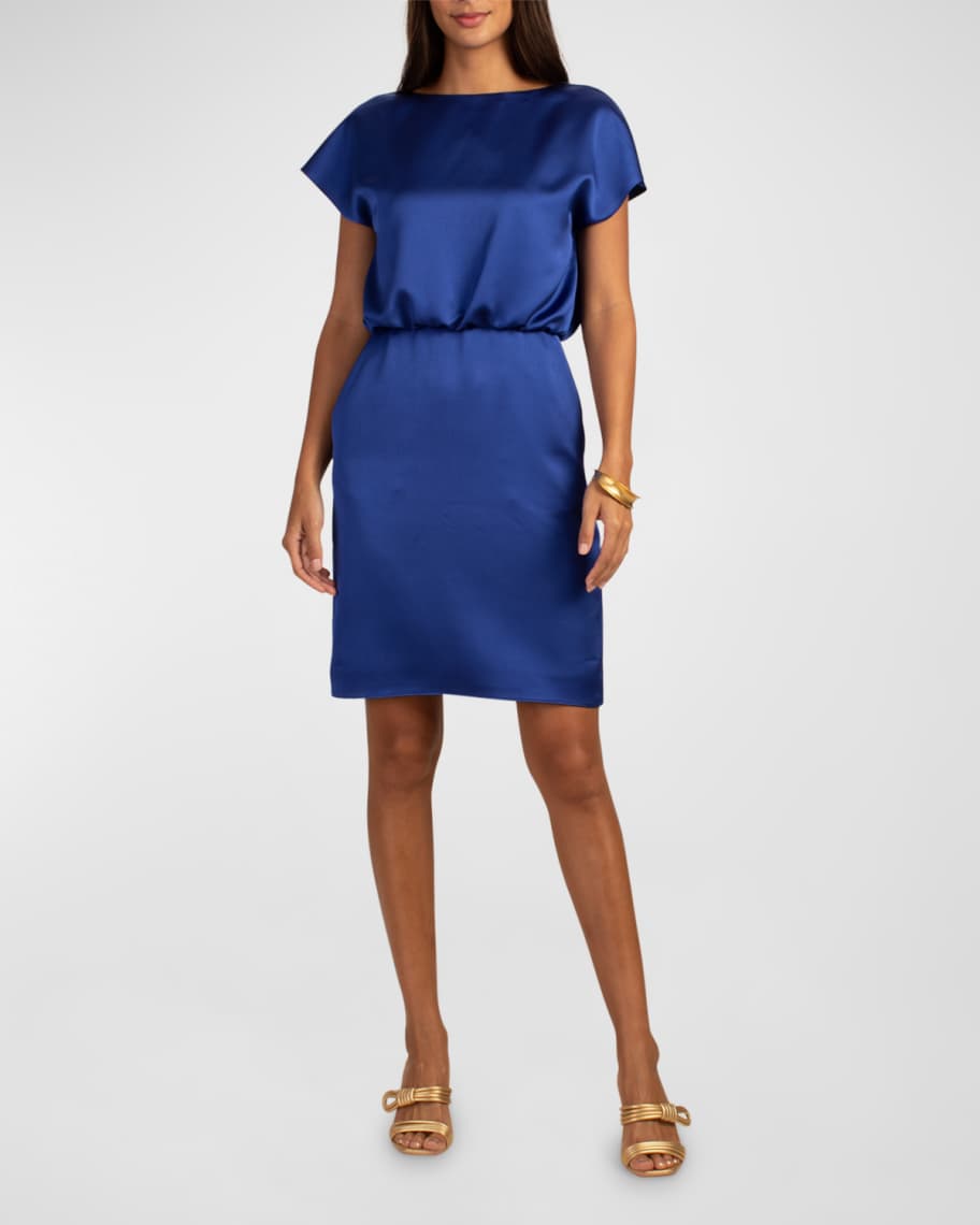 Trina Turk Zest Belted Short Dress with Shirred Front