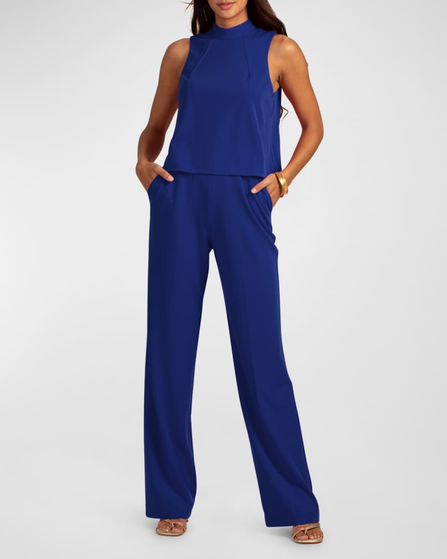 Trina Turk Marisa 2 Sleeveless Mock Neck Jumpsuit Neiman Marcus