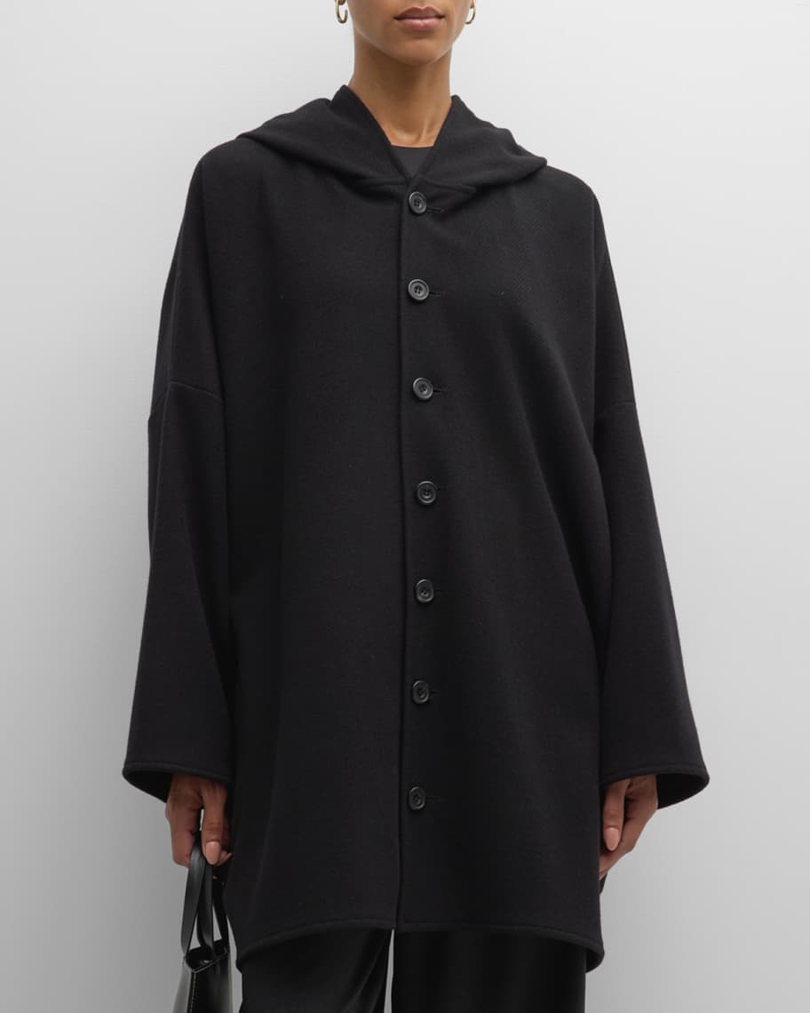 Eskandar Wide Hooded Wool-Cashmere Coat (Long Plus) | Neiman Marcus