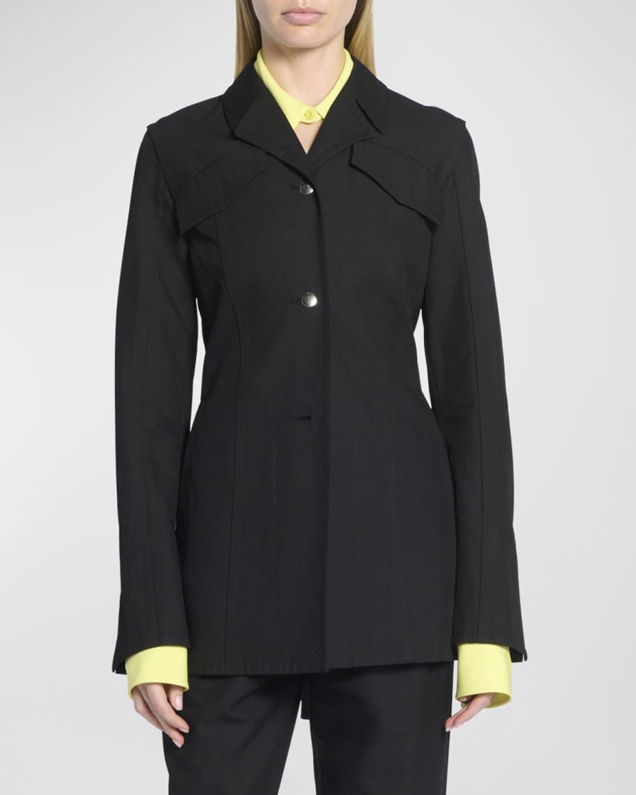 Proenza Schouler White Label Draped Suiting Jacket | Neiman Marcus
