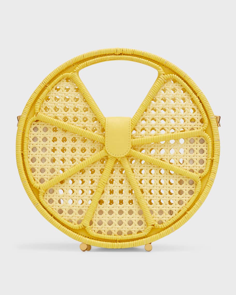 kate spade new york lemon drop raffia tophandle bag Neiman Marcus