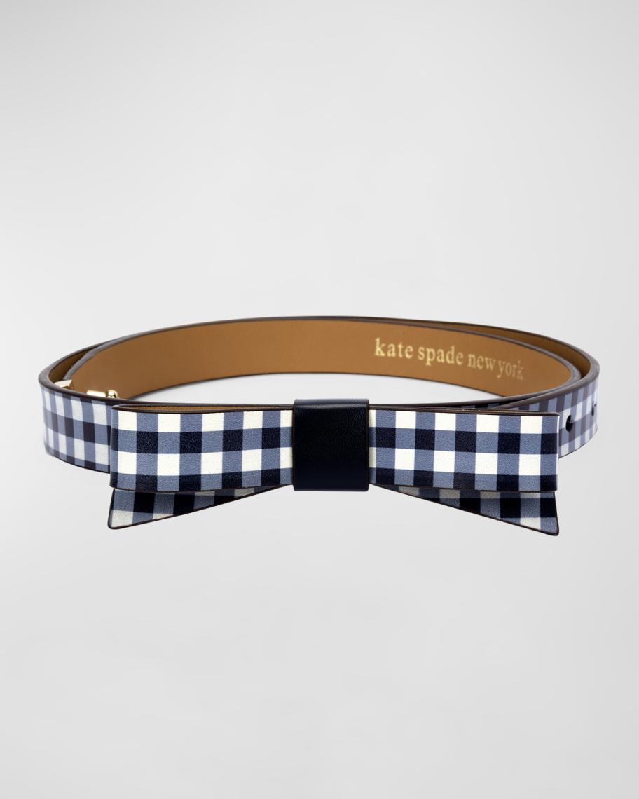 kate spade new york gingham print bow belt | Neiman Marcus display picture 2