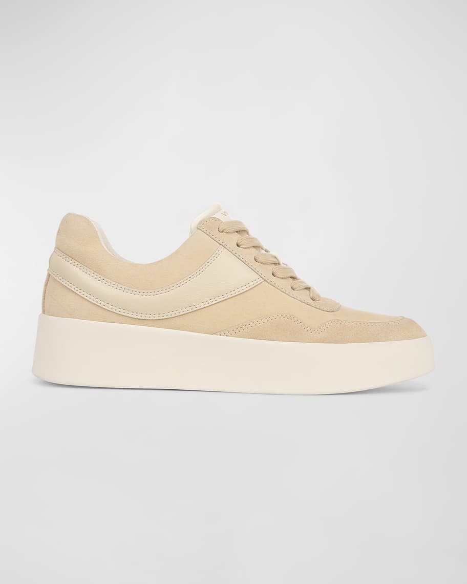 Vince Warren Mixed Leather Court Sneakers Neiman Marcus