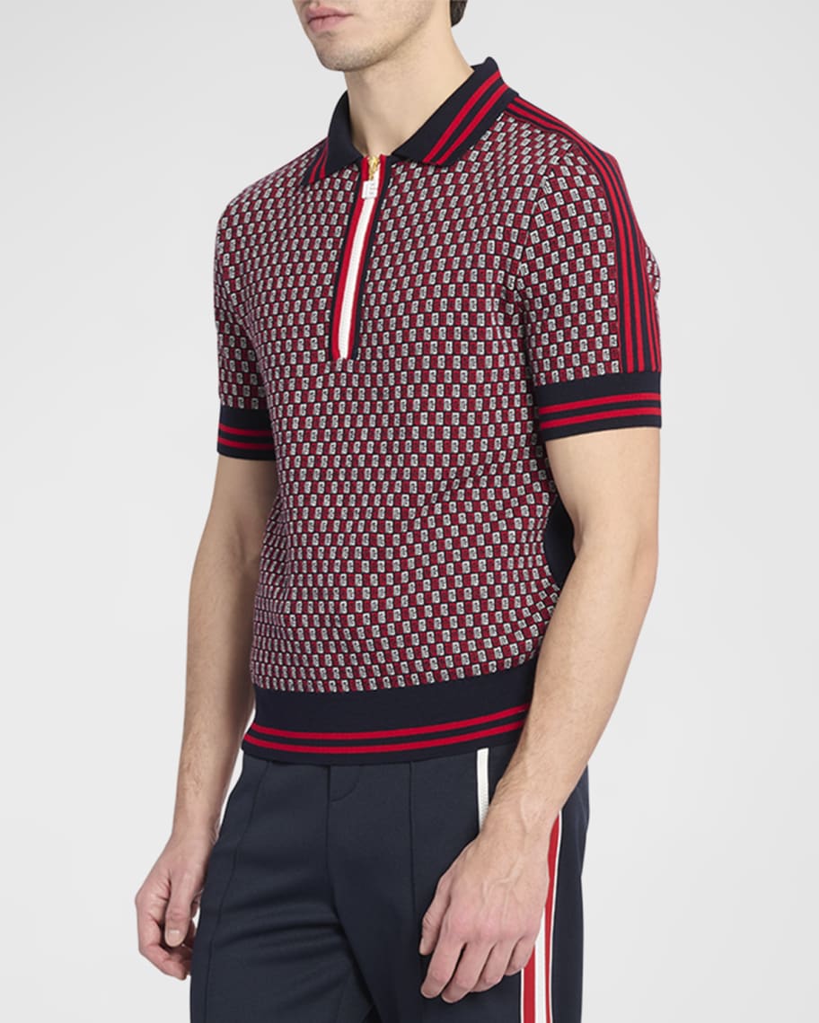 Balmain Retro logo-knit polo shirt - Red