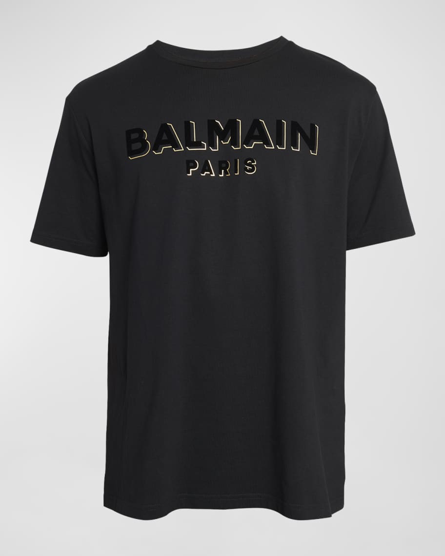 BALMAIN/バルマン レター フロック Tシャツ フロック加工Balmainレター入り Tシャツ - Men | BALMAIN