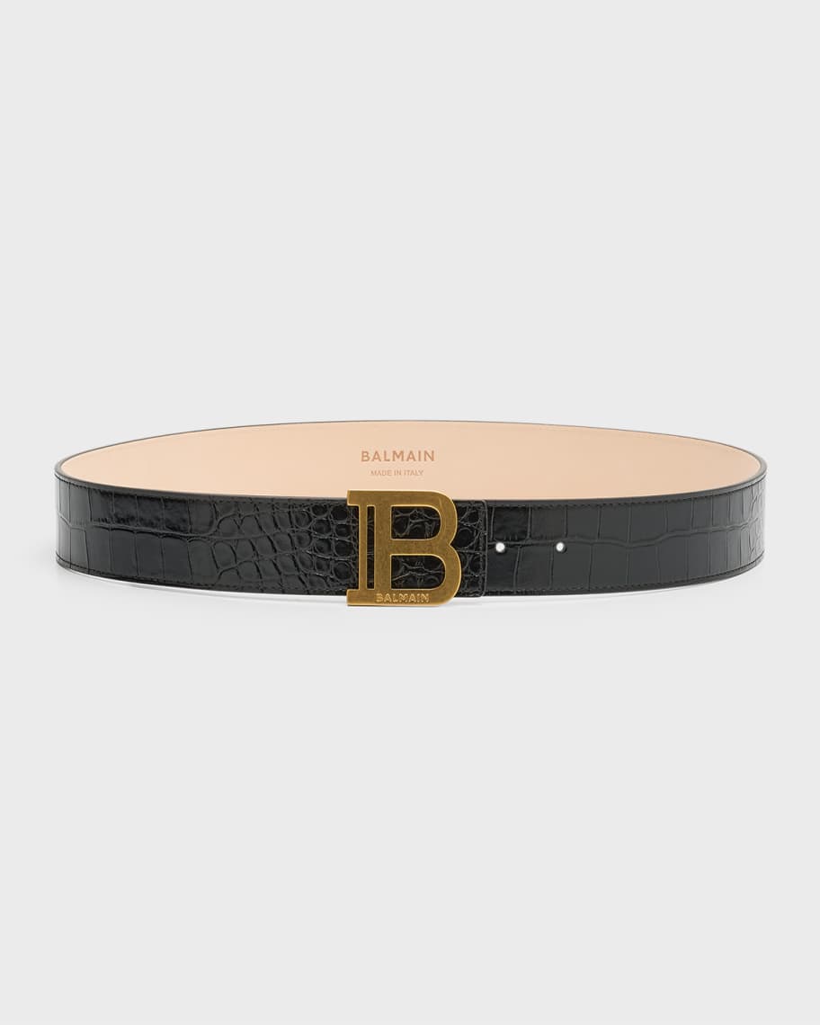 Leather Belt Ceinture Balmain Homme Balmain Logo Leather Belt Saks - Main Image