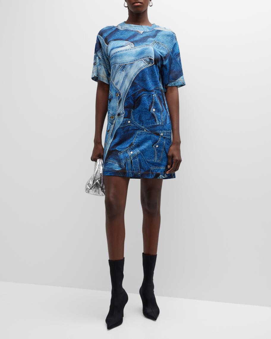 ladies moschino t shirt dress Jeans Printed Jersey T-Shirt LowStock:43642544160819