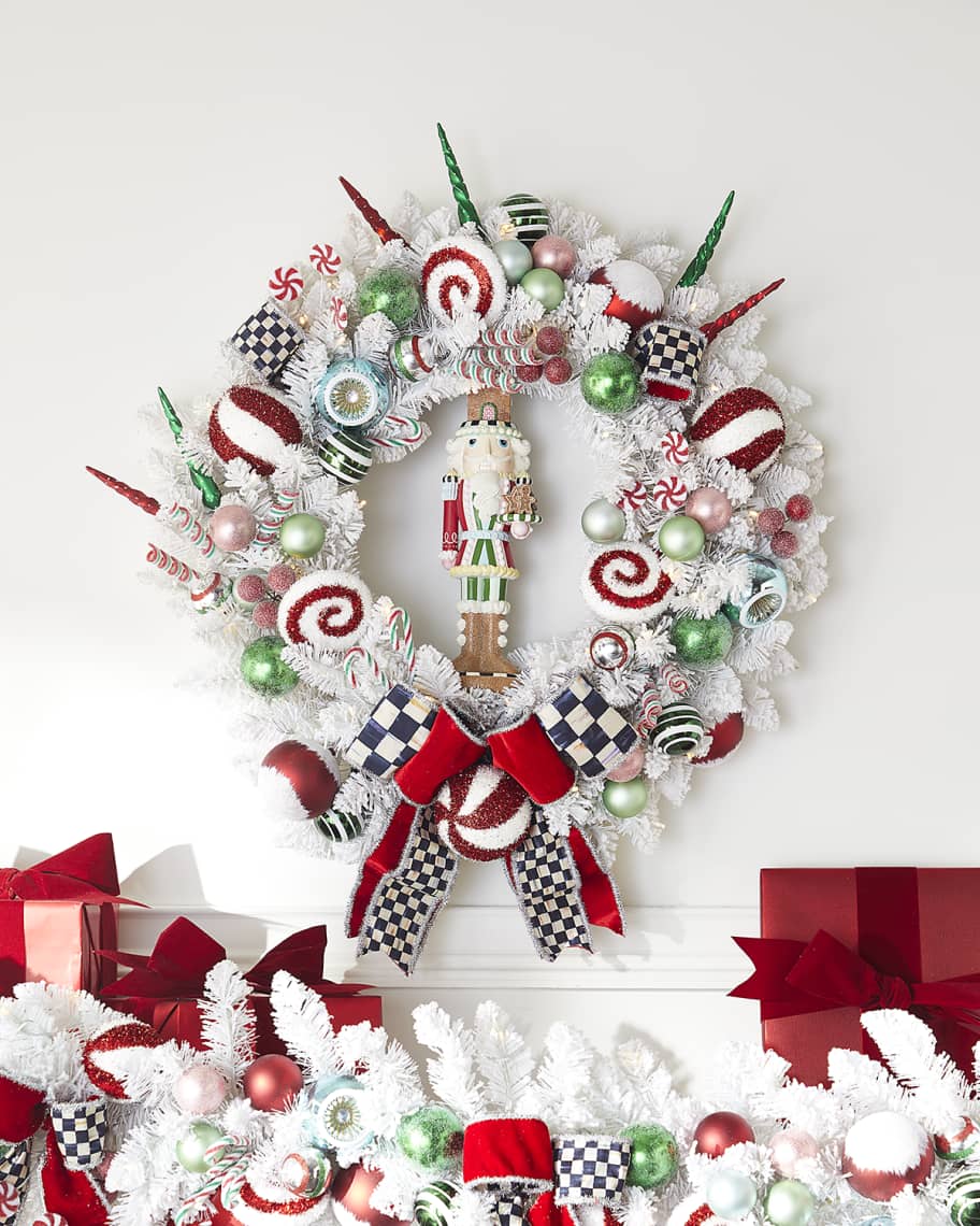 MacKenzieChilds Holiday Sweets Illuminated Wreath Neiman Marcus