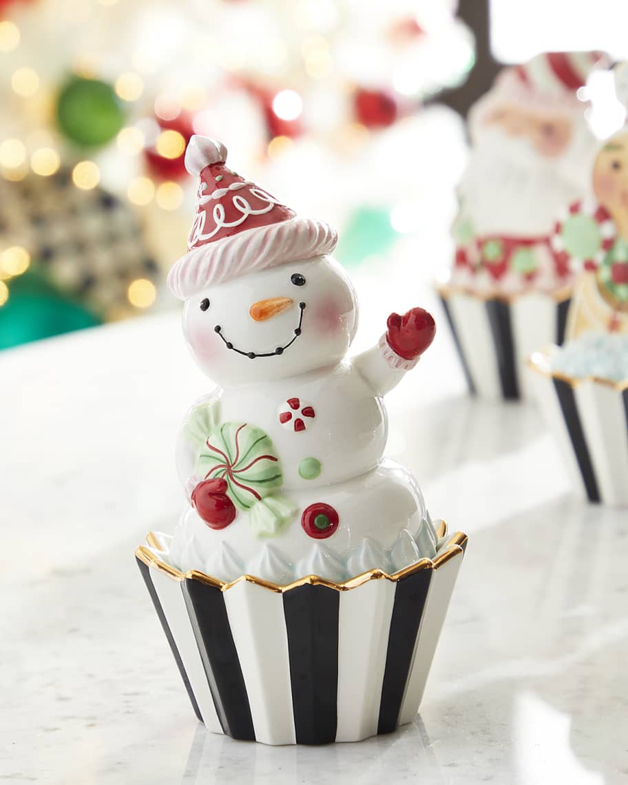 MacKenzieChilds Holiday Sweets Snowman Cupcake Box Neiman Marcus